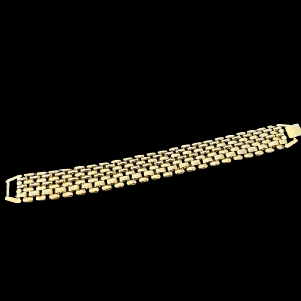 Couture style rice grain style gold plated link bracelet
